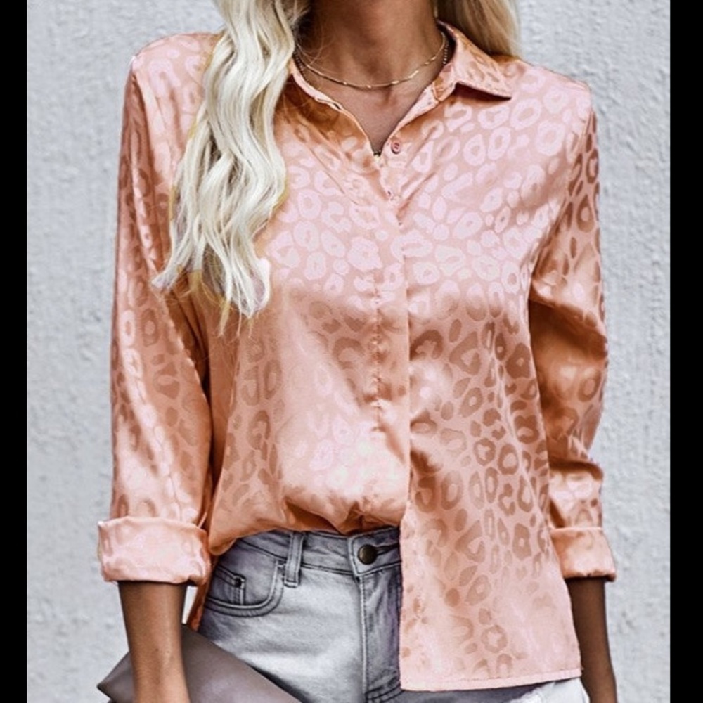 Leopard Embossed Button Shirt